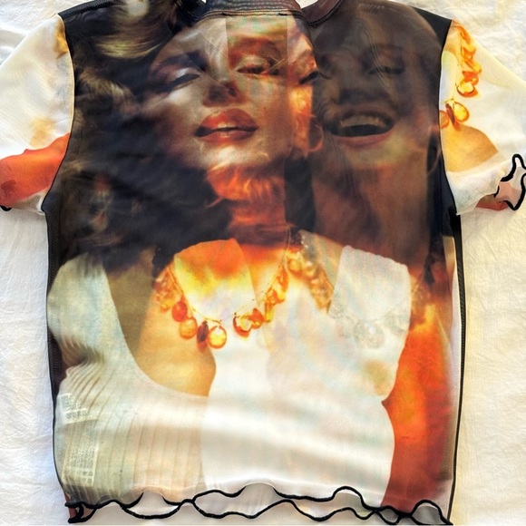 Forever 21 Marilyn Monroe Sheer Graphic Tee | size M | brand new - Picture 8 of 10